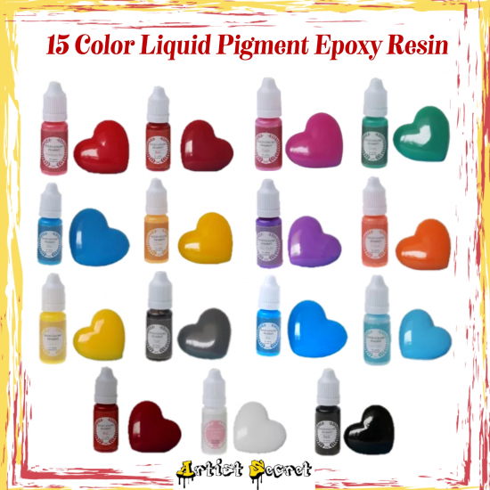 Set 15 Colors colorful Epoxy Resin Pigment 10 ML
